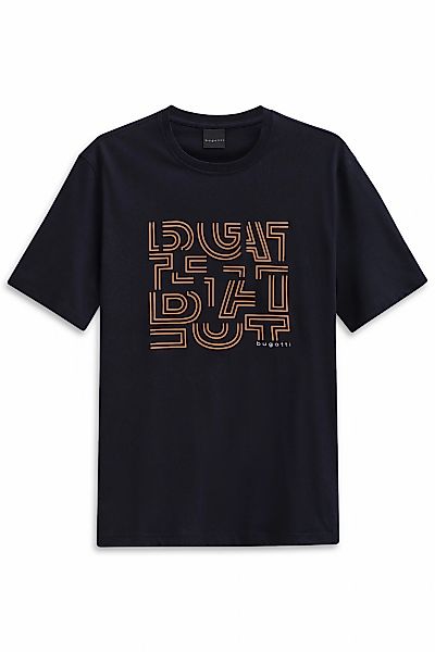 bugatti T-Shirt "Modern Fit", mit Logo-Print und Rundhals aus Baumwolle günstig online kaufen