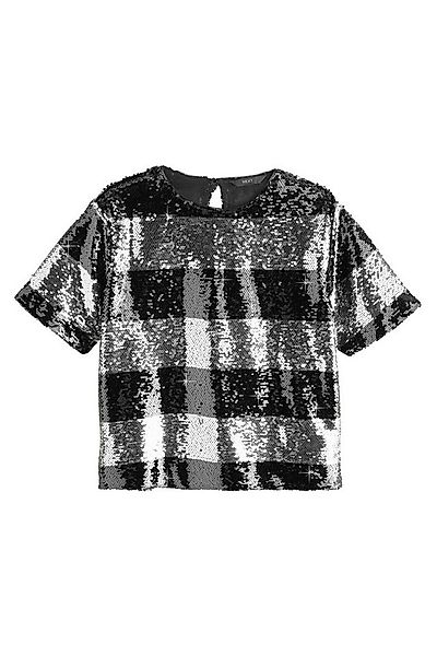 Next Paillettenshirt Gestreiftes Rundhals-T-Shirt mit Pailletten (1-tlg) günstig online kaufen