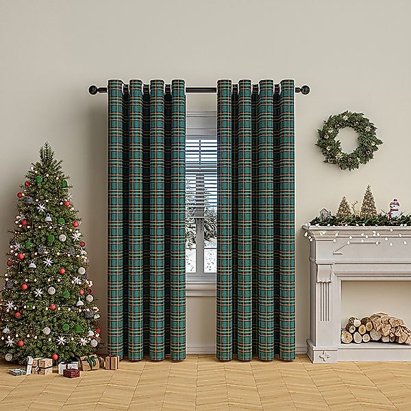 Rosnek Vorhang Karo Vorhang Fenstervorhang Weihnachtsdeko günstig online kaufen