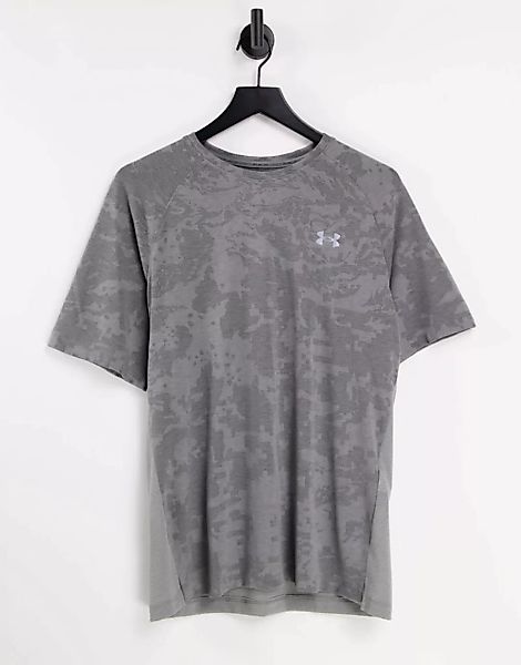 Under Armour – Streaker 2.0 – T-Shirt in grauem Military-Muster günstig online kaufen