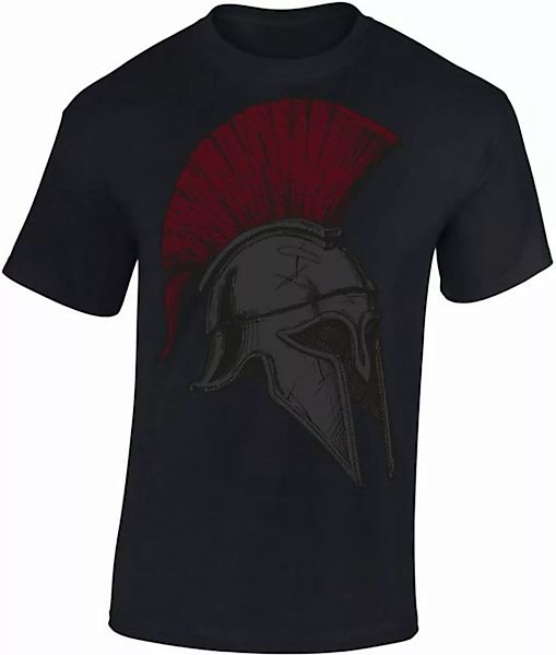 Baddery Print-Shirt Sparta T-Shirt : Spartan Helmet - Gym Sport Fitness, ho günstig online kaufen
