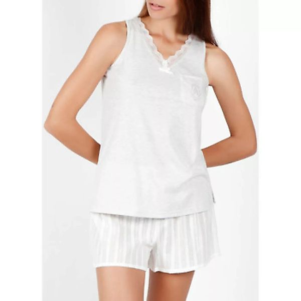Admas  Pyjamas/ Nachthemden Pyjamashorts Tanktop Luxe Stripes grau günstig online kaufen