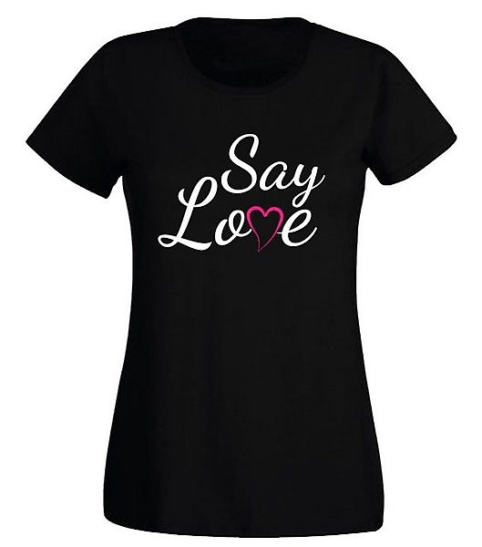 G-graphics T-Shirt Damen T-Shirt - Say love Slim-fit, mit trendigem Frontpr günstig online kaufen