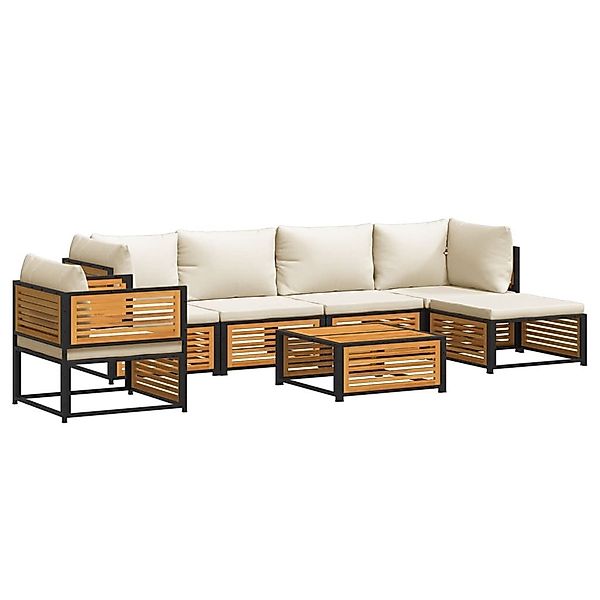 vidaXL Gartenlounge-Set 7-tlg. Garten-Sofagarnitur mit Kissen günstig online kaufen