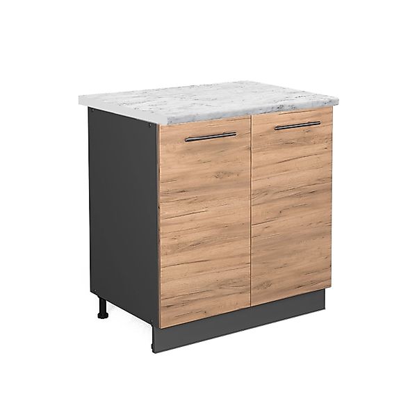 Vicco Spülenunterschrank Fame-Line Goldkraft Eiche/Anthrazit 80 cm mit Rega günstig online kaufen