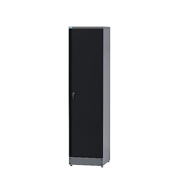 Küpper Hochschrank Eintürig mit 4 Fachböden 180 x 45,5 x 45 cm Schwarz-Hell günstig online kaufen