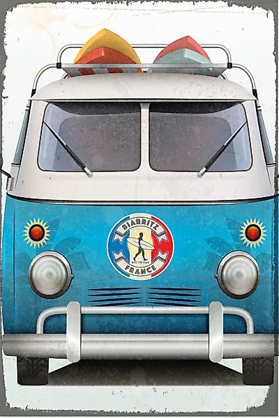 queence Metallbild "Camping Bus", Auto, (1 St.), Stahlschild, Blechschild, günstig online kaufen