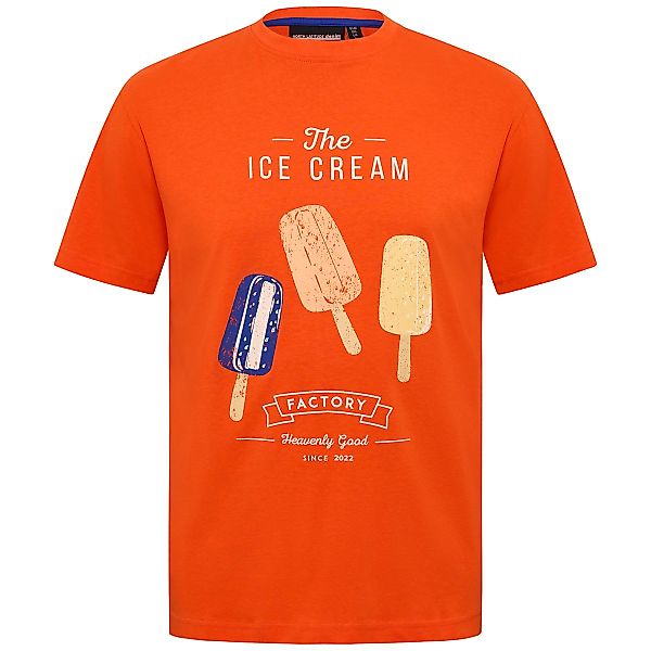 North T-Shirt mit Motiv-Print Farbe orange Größe: 3XL günstig online kaufen