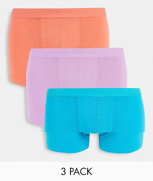 ASOS DESIGN – 3er-Pack Unterhosen in knalligen Farben-Mehrfarbig günstig online kaufen