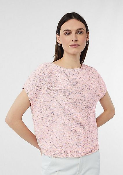 comma Kurzarmpullover Strickpullover Kurzärmeliger Strickpullover aus Effek günstig online kaufen