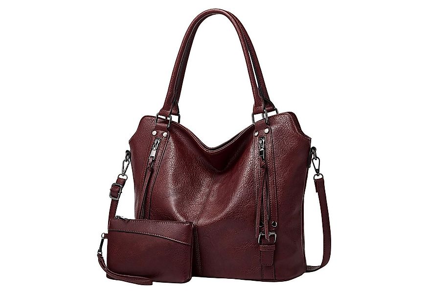 Refttenw Handtasche Damen Ledertasche Henkeltasche Schultertasche Groß Umhä günstig online kaufen