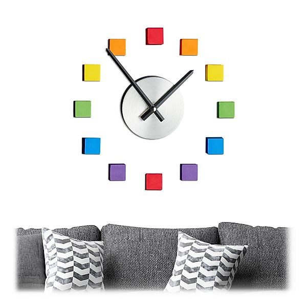 relaxdays Wanduhr DIY bunt günstig online kaufen
