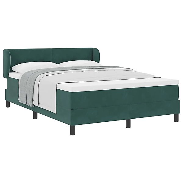 vidaXL Boxspringbett mit Matratze Dunkelgrün 160 x 200 cm Samt 3340397 günstig online kaufen