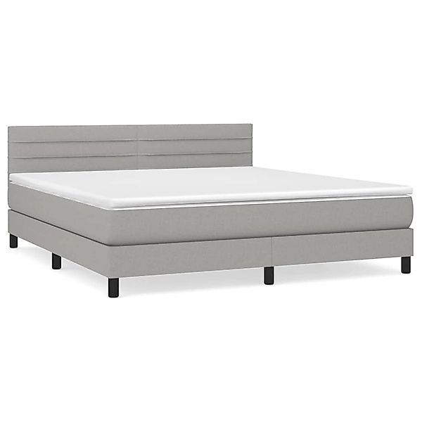 vidaXL Boxspringbett mit Matratze Hellgrau 160x200 cm Stoff1395158 günstig online kaufen