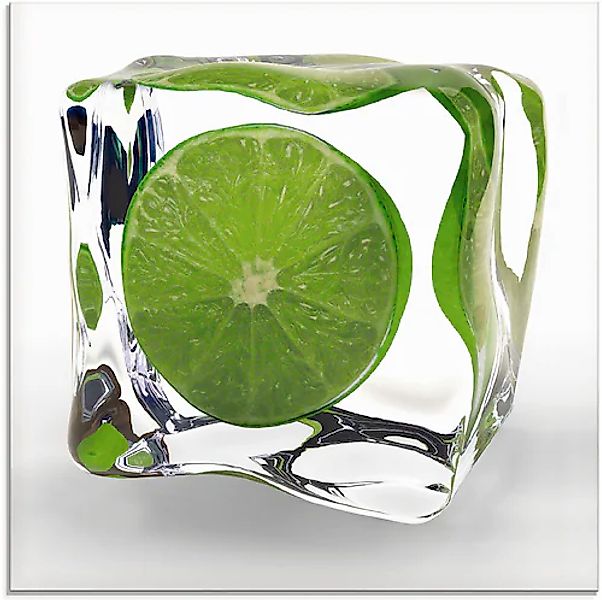 Artland Glasbild »Limette im Eiswürfel« Lebensmittel 1 Stk. tlg. in verschi günstig online kaufen
