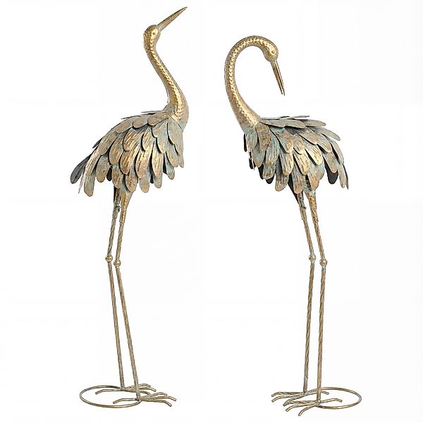 Outsunny 2er-Set Gartenskulpturen, Metall-Reiherskulptur, Vogelskulpturen 9 günstig online kaufen