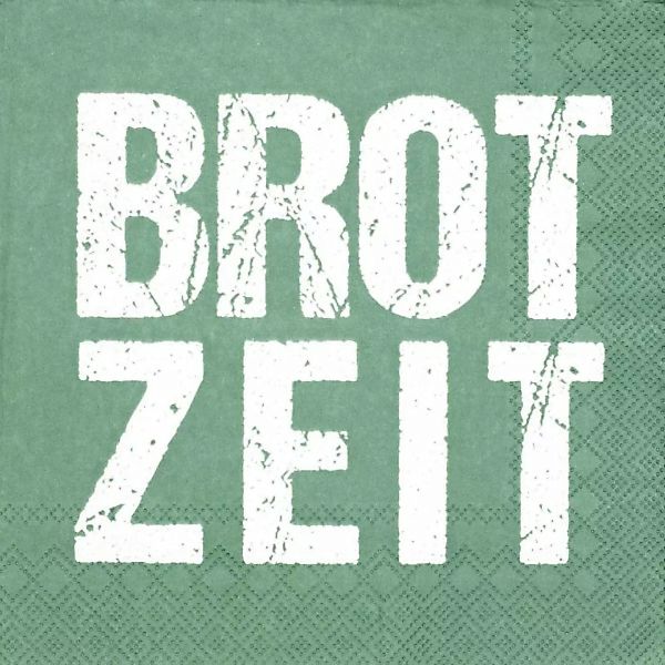 Serviette "Brotzeit" grün 33 x 33 cm günstig online kaufen