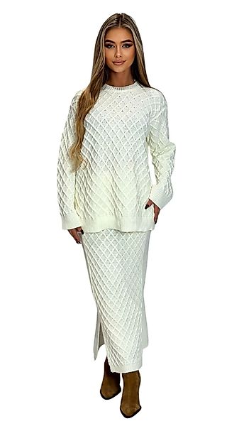 Mississhop Strickkleid Strickset Strickanzug Rock Pullover günstig online kaufen
