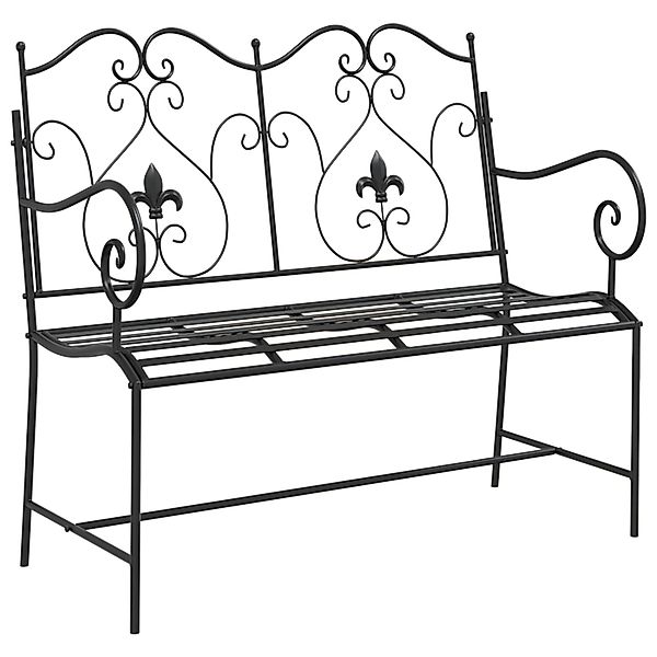vidaXL Außenbank Schwarz Metall Standard Robust Gartenbank 42008113 günstig online kaufen