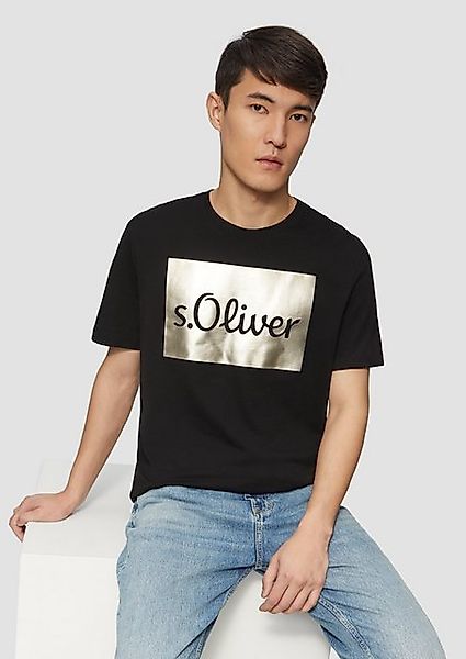 s.Oliver Kurzarmshirt T-Shirt mit Gold- oder Silber-Print Artwork günstig online kaufen