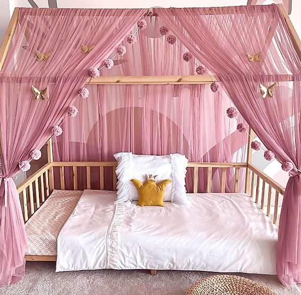 Baby Fancyroom Betthimmel Betthimmel Tüll Hausbett Kinderbett 2 Stück 340cm günstig online kaufen