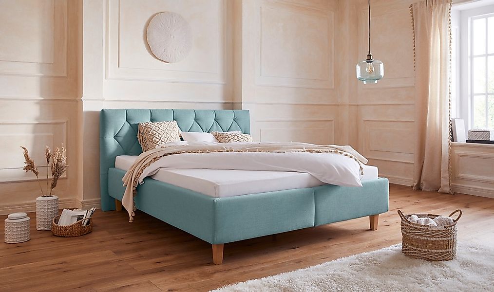 Home affaire Polsterbett "Sunley 100" Kreuzsteppung, Kopfteilhöhe 102 cm, o günstig online kaufen