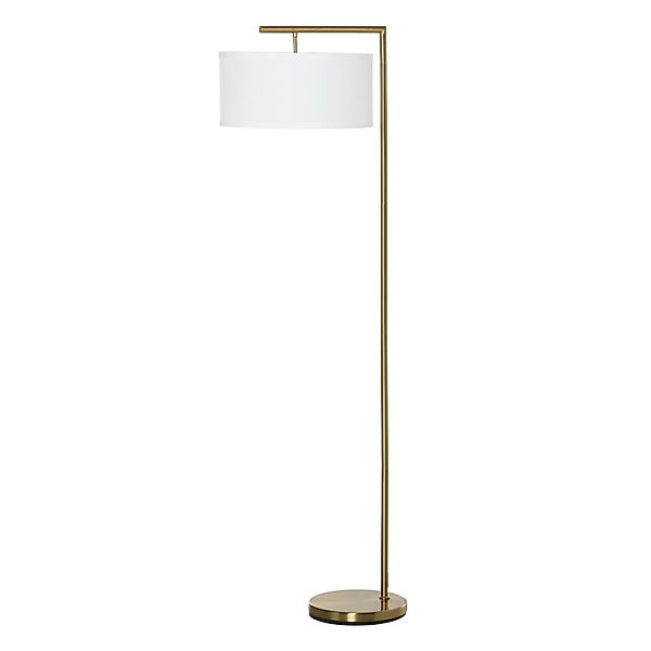 HOMCOM Stehlampe E27 Sockel Metall Stahl Leinen Gold Weiß 47 x 37 x 153 cm günstig online kaufen