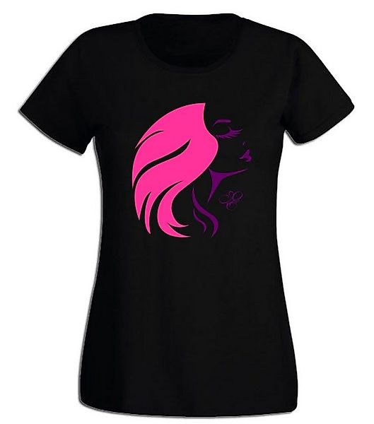 G-graphics T-Shirt Damen T-Shirt - Frauenkopf Pink-Purple-Collection, mit t günstig online kaufen