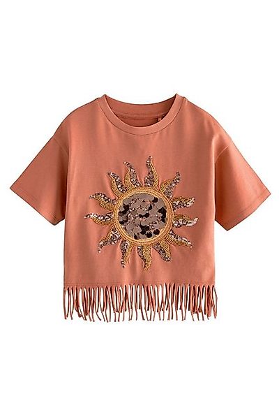 Next Paillettenshirt T-Shirt mit Fransen und Pailletten-Sonne (1-tlg) günstig online kaufen