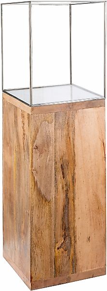 GILDE Bodenwindlicht "Kerzenhalter Säule" mit geöltem Mangoholz, Höhe ca. 9 günstig online kaufen
