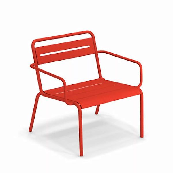 Niedrig stapelbarer Sessel Star metall rot / Metall - Emu - Rot günstig online kaufen