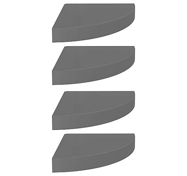 furnicato Wandregal Eck-Schweberegale 4 Stk. Hochglanz-Grau 25x25x3,8 cm MD günstig online kaufen