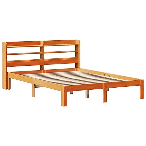 vidaXL Massivholzbett ohne Matratze Wachsbraun 140x190 cm Kiefernholz 33068 günstig online kaufen