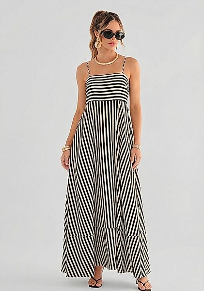 Cupshe Maxikleid Ärmellos Quadratischer Ausschnitt Gestreift günstig online kaufen