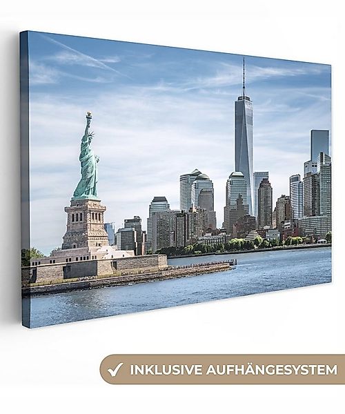 OneMillionCanvasses® Leinwandbild New York - Freiheitsstatue - Wasser, Foto günstig online kaufen