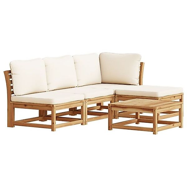 vidaXL Sofaelement 5-tlg. Garten-Lounge-Set mit Kissen günstig online kaufen