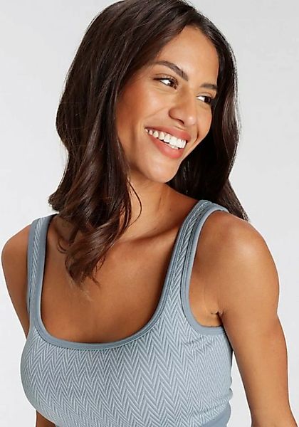 vivance active Crop-Top mit breitem Bündchen und Jacquardmuster günstig online kaufen