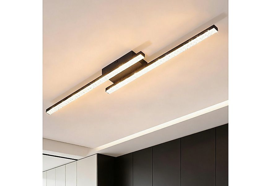 ZMH LED Deckenleuchte Wohnzimmer 12W Schwarz Deckenlampe Modern Kristall 30 günstig online kaufen