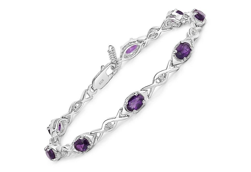 Vira Jewels Armband 925-Sterling Silber rhodiniert Glänzend Amethyst lila günstig online kaufen