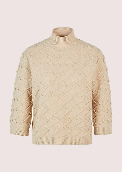 MADELEINE Longpullover "Strickpullover Eleganter Wollpullover mit Zick-Zack günstig online kaufen