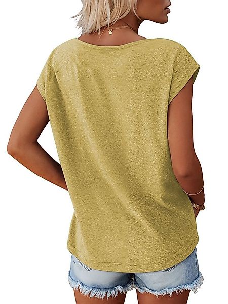 PYLIKE Achselhemd Damen bequemes Sommer Casual Ärmellos-Shirt Kurzarm Locke günstig online kaufen