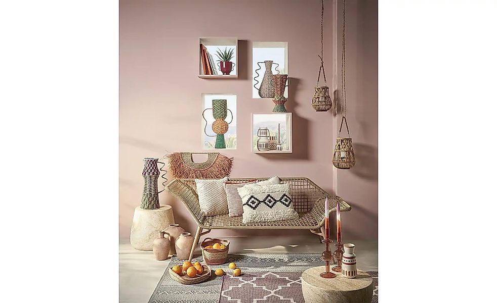 HOME STORY Aufbewahrungskorb flach   ¦ braun ¦ Seegras,Baumwolle ¦ Maße (cm günstig online kaufen