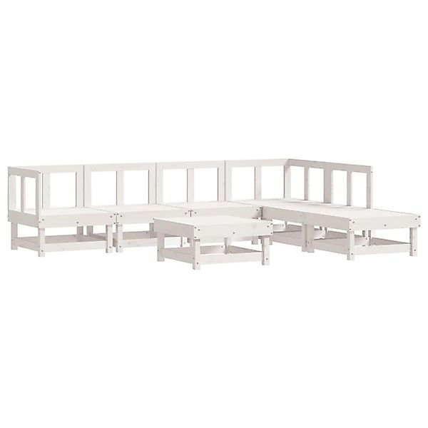 vidaXL 7-Tlg Garten-Lounge-Set Weiß Massivholz Kiefer 3186404 günstig online kaufen