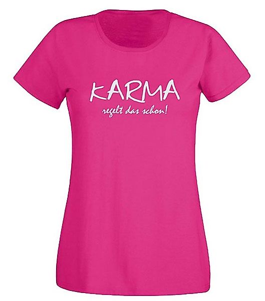 G-graphics T-Shirt Damen T-Shirt - Karma regelt das schon! Slim-fit-Shirt, günstig online kaufen