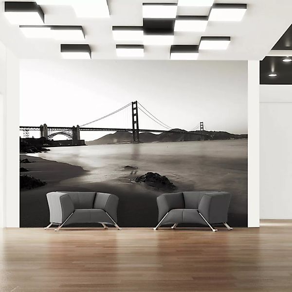 Fototapete - San Francisco: Golden Gate in Schwarz und Weiß günstig online kaufen