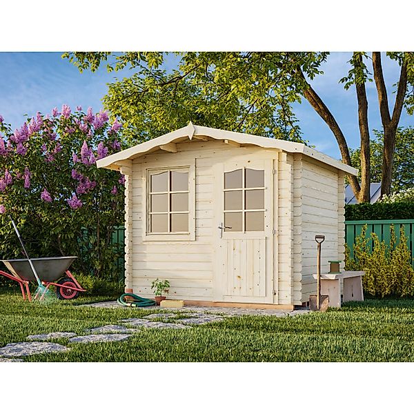 Palmako Gartenhaus Emma 240 x 200 cm Lackiert Dunkelgrau-Weiß FSC® günstig online kaufen
