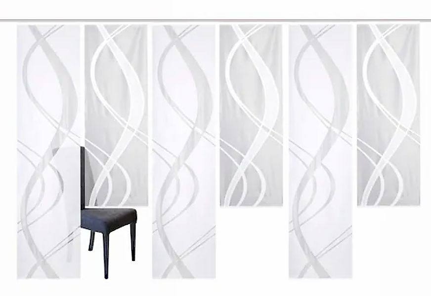 HOME WOHNIDEEN Schiebegardine »TIBASA« Paneelwagen 6 Stk. tlg. halbtranspar günstig online kaufen