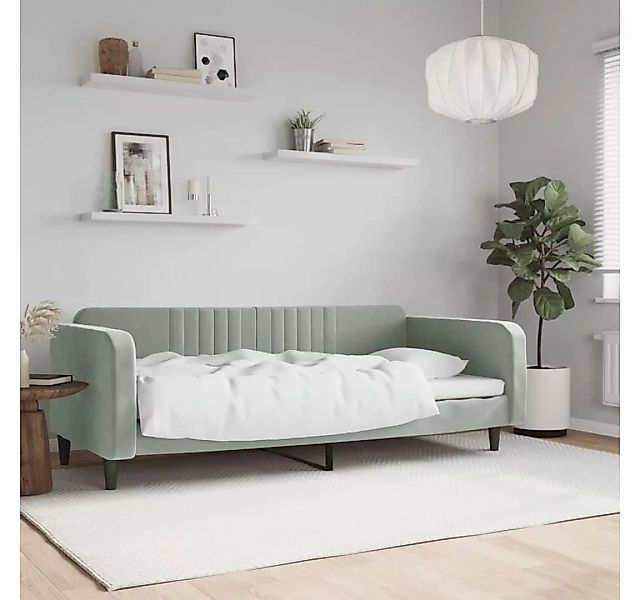 furnicato Bett Tagesbett Hellgrau 90x200 cm Samt günstig online kaufen