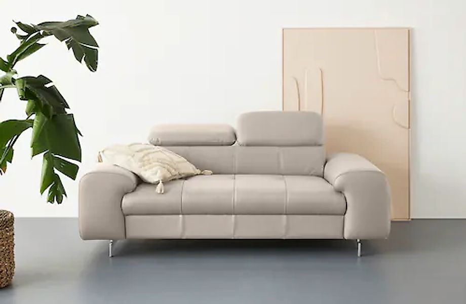 COTTA 2-Sitzer »Chef«, Big-Sofa mit Kopfteilverstellung, edle Metallkufen günstig online kaufen