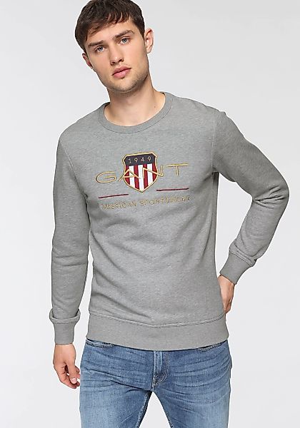 Gant Sweatshirt "ARCHIVE SHIELD C-NECK", mit geripptem Rundhalsausschnitt günstig online kaufen